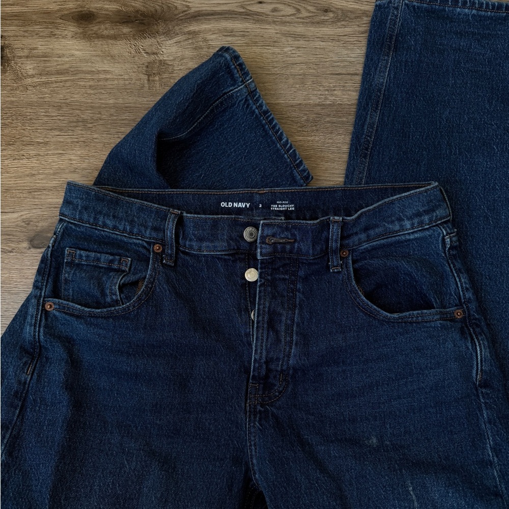 Old Navy Woman’s Deep Indigo Relaxed Jeans